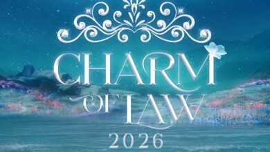 Bộ nhận diện của Charm Of Law 2026 với màu chủ đạo là xanh ngọc - tượng trưng cho sự giao thoa của sông nước và núi non, thể hiện sâu sắc tinh thần tươi trẻ, tràn đầy sức sống của mùa giải năm nay.